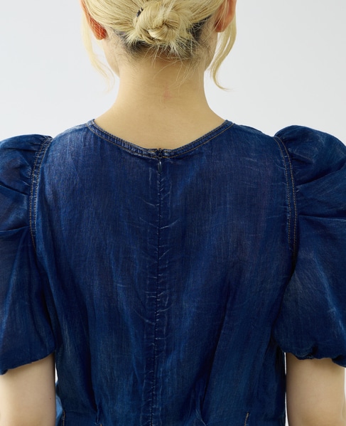 【A_/エース】シアーデニムパフブラウス 詳細画像 インディゴブルー 14