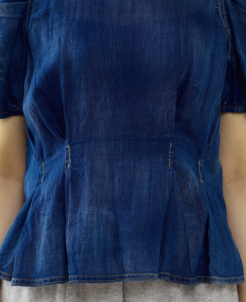 【A_/エース】シアーデニムパフブラウス 詳細画像 インディゴブルー 15