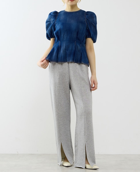 【A_/エース】シアーデニムパフブラウス 詳細画像 インディゴブルー 5