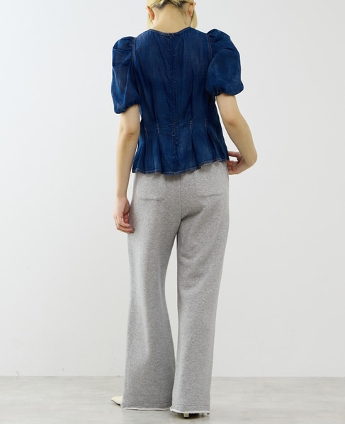 【A_/エース】シアーデニムパフブラウス 詳細画像 インディゴブルー 8