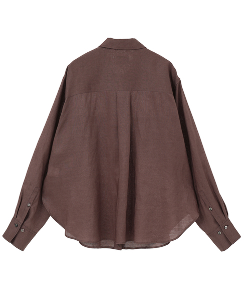 リネンビッグシルエット2WAYリネンシャツ 詳細画像 ブラウン 2