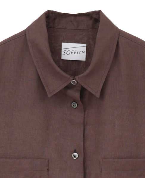 リネンビッグシルエット2WAYリネンシャツ 詳細画像 ブラウン 3
