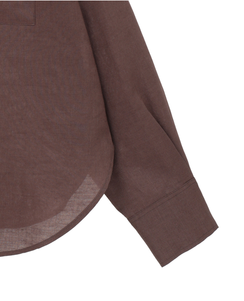 リネンビッグシルエット2WAYリネンシャツ 詳細画像 ブラウン 4