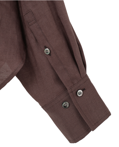 リネンビッグシルエット2WAYリネンシャツ 詳細画像 ブラウン 5