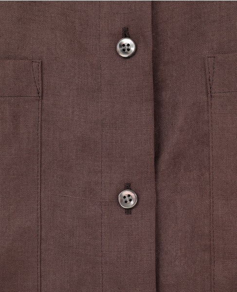 リネンビッグシルエット2WAYリネンシャツ 詳細画像 ブラウン 6