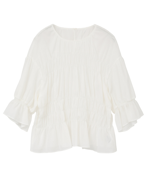 オーガニックコットンシャーリングブラウス 詳細画像 オフホワイト 1