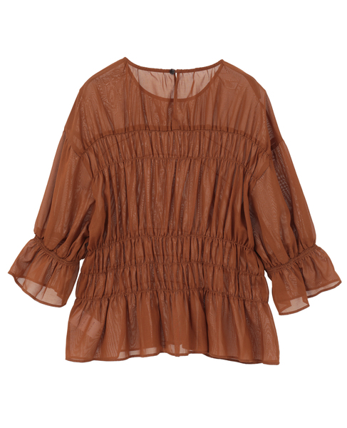 オーガニックコットンシャーリングブラウス 詳細画像 ブラウン 2