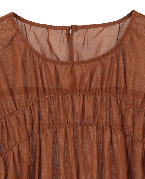 オーガニックコットンシャーリングブラウス 詳細画像 ブラウン 3