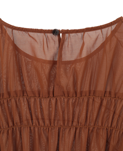 オーガニックコットンシャーリングブラウス 詳細画像 ブラウン 4