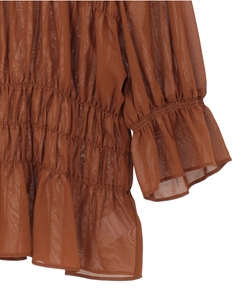 オーガニックコットンシャーリングブラウス 詳細画像 ブラウン 5