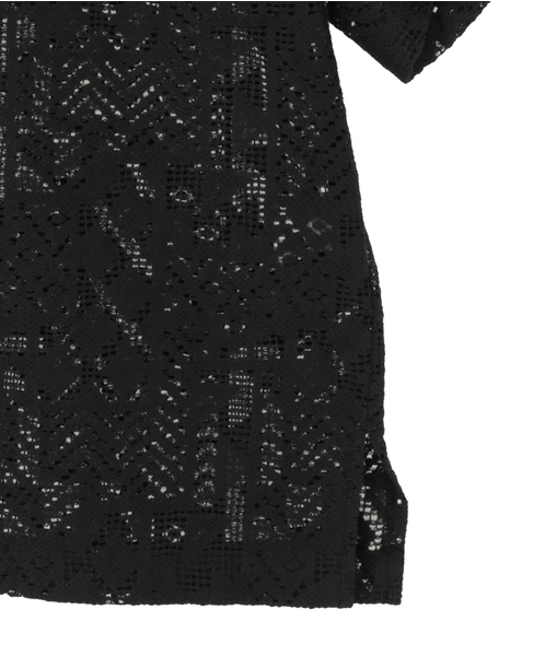 【A_/エース】オープンカラーレースシャツ 詳細画像 ブラック 5