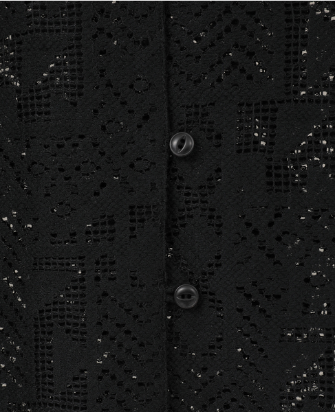 【A_/エース】オープンカラーレースシャツ 詳細画像 ブラック 6