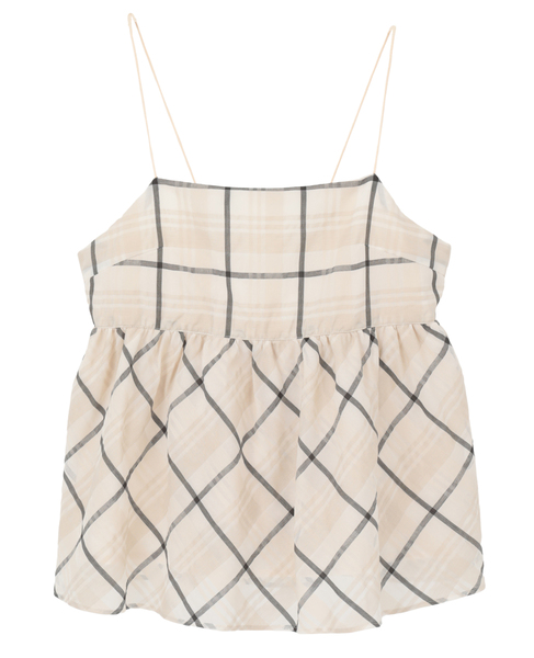 【A_/エース】シアーチェックキャミソール 詳細画像 ホワイト系その他 1