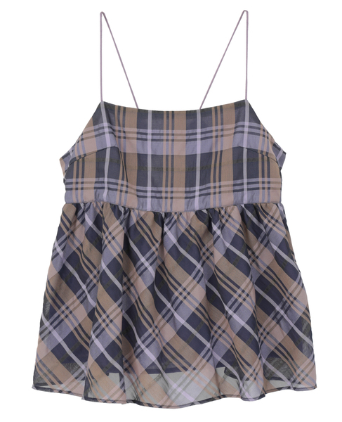 【A_/エース】シアーチェックキャミソール 詳細画像 パープル系その他 1