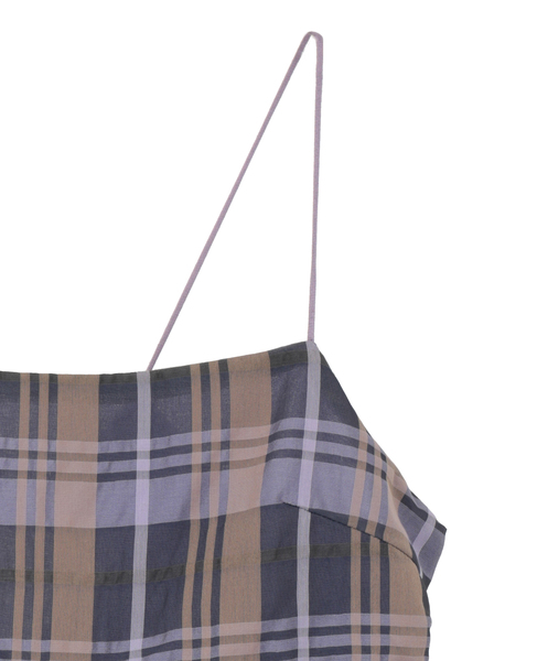 【A_/エース】シアーチェックキャミソール 詳細画像 パープル系その他 4