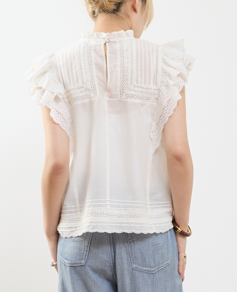 スカラ刺繍フリルブラウス 詳細画像 ホワイト 3