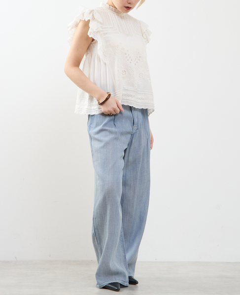 スカラ刺繍フリルブラウス 詳細画像 ホワイト 5