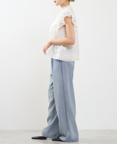 スカラ刺繍フリルブラウス 詳細画像 ホワイト 6