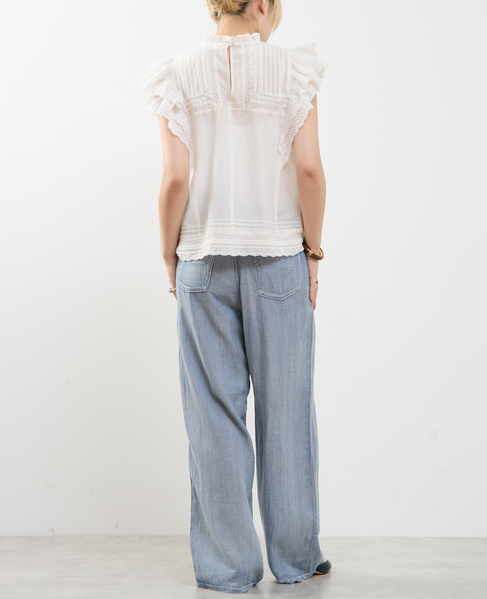 スカラ刺繍フリルブラウス 詳細画像 ホワイト 9