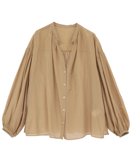 コットンシルク ギャザーブラウス