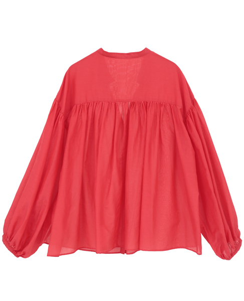 コットンシルク ギャザーブラウス 詳細画像 レッド 2