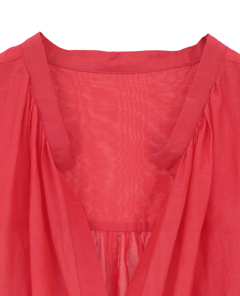 コットンシルク ギャザーブラウス 詳細画像 レッド 3
