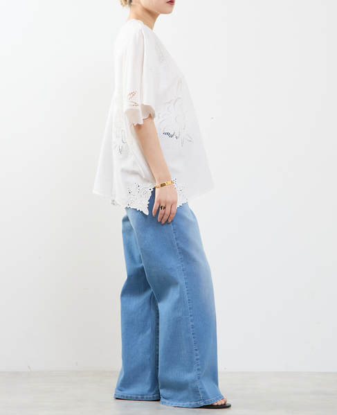 【A_ /エース】インドコットンットワーク刺繍カフタンチュニック 詳細画像 オフホワイト 10