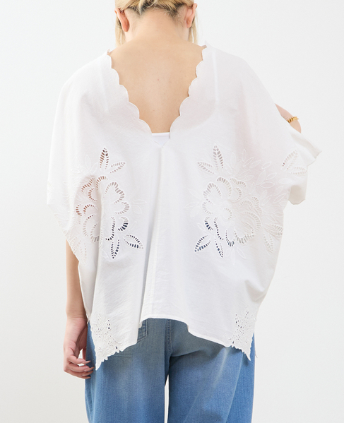 【A_ /エース】インドコットンットワーク刺繍カフタンチュニック 詳細画像 オフホワイト 3