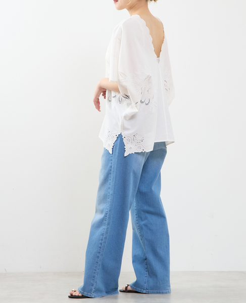 【A_ /エース】インドコットンットワーク刺繍カフタンチュニック 詳細画像 オフホワイト 7