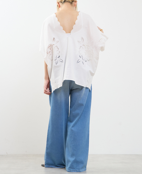 【A_ /エース】インドコットンットワーク刺繍カフタンチュニック 詳細画像 オフホワイト 8