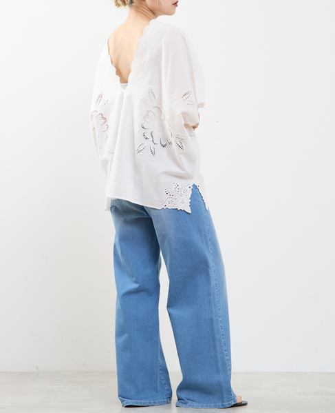 【A_ /エース】インドコットンットワーク刺繍カフタンチュニック 詳細画像 オフホワイト 9