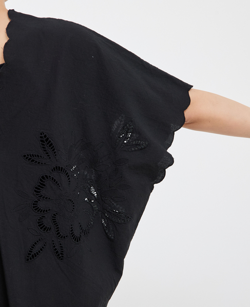 【A_ /エース】インドコットンットワーク刺繍カフタンチュニック 詳細画像 ブラック 13