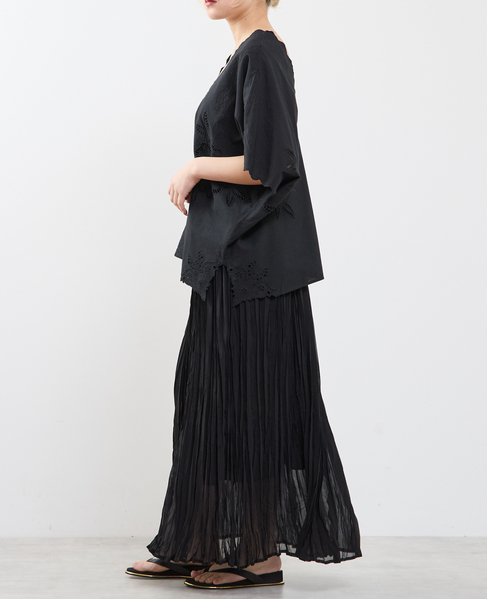 【A_ /エース】インドコットンットワーク刺繍カフタンチュニック 詳細画像 ブラック 6