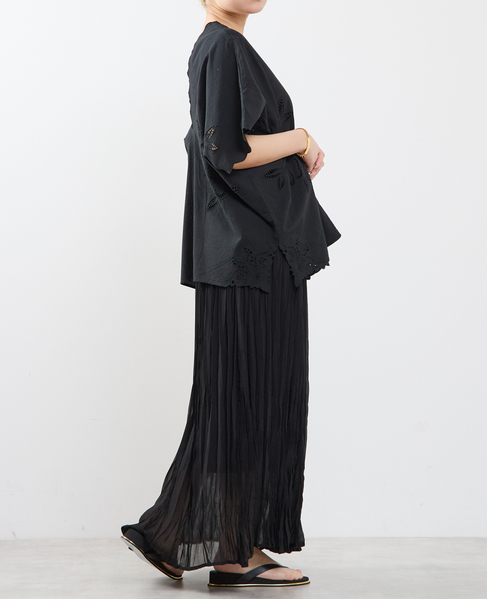 【A_ /エース】インドコットンットワーク刺繍カフタンチュニック 詳細画像 ブラック 8