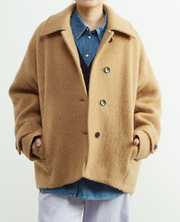 モヘヤ混コクーンシャギーコート