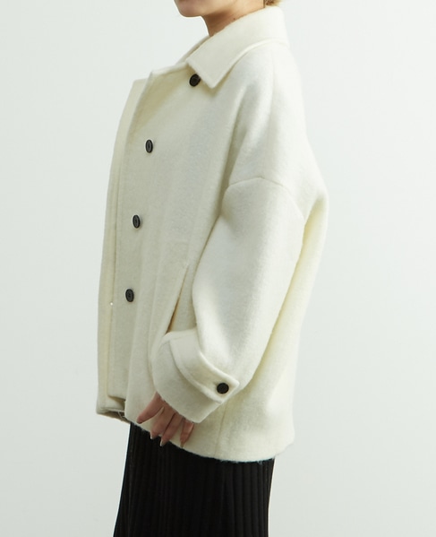 モヘヤ混コクーンシャギーコート 詳細画像 オフホワイト 2