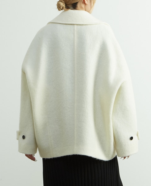 モヘヤ混コクーンシャギーコート 詳細画像 オフホワイト 3