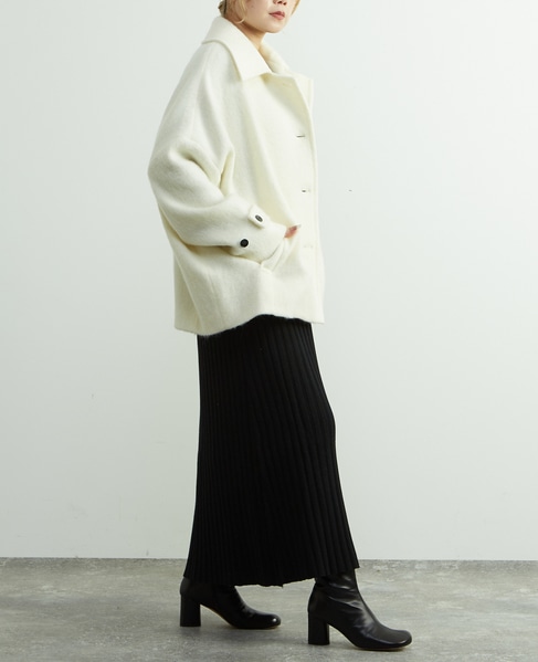 モヘヤ混コクーンシャギーコート 詳細画像 オフホワイト 6