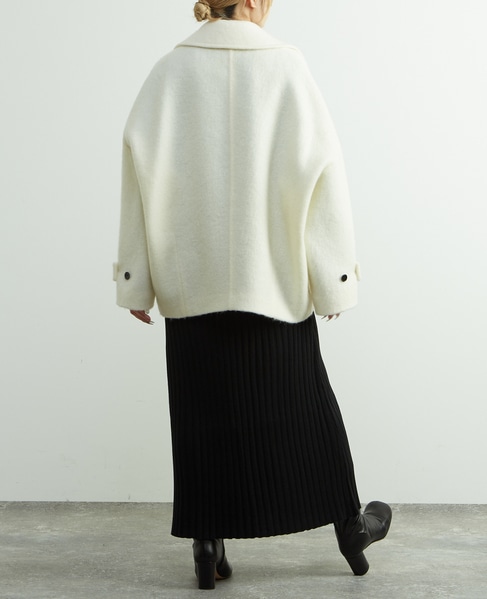 モヘヤ混コクーンシャギーコート 詳細画像 オフホワイト 7