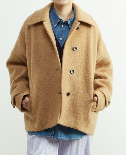モヘヤ混コクーンシャギーコート 詳細画像 キャメル 1