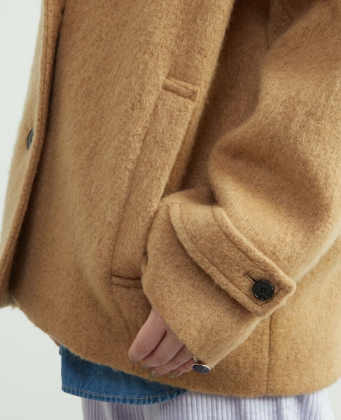 モヘヤ混コクーンシャギーコート 詳細画像 キャメル 12
