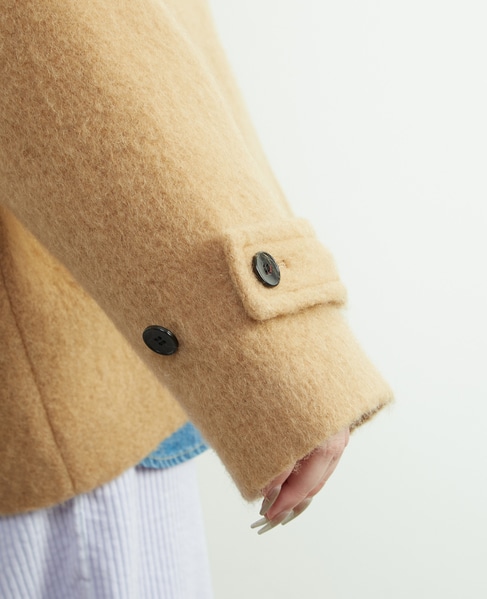 モヘヤ混コクーンシャギーコート 詳細画像 キャメル 14