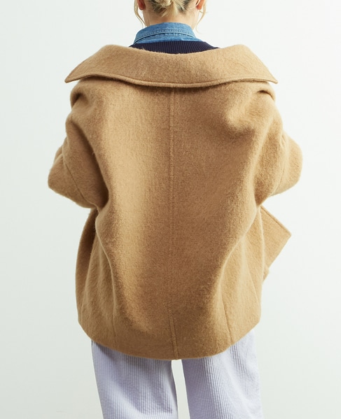 モヘヤ混コクーンシャギーコート 詳細画像 キャメル 3