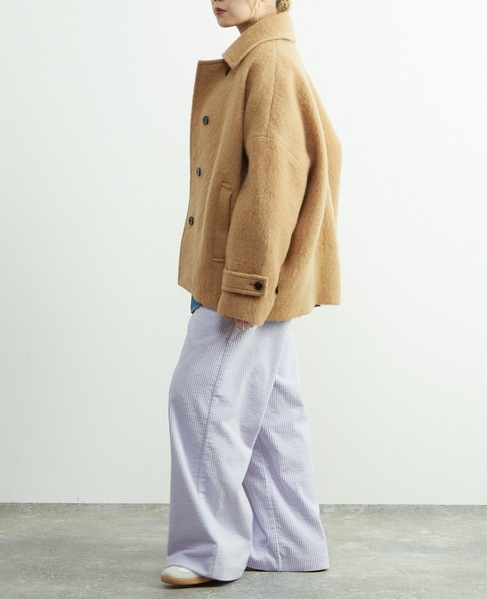 モヘヤ混コクーンシャギーコート 詳細画像 キャメル 6