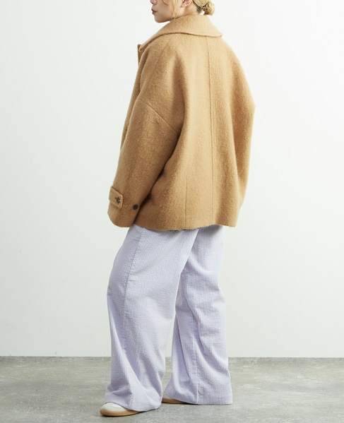 モヘヤ混コクーンシャギーコート 詳細画像 キャメル 7