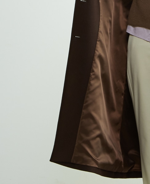 【定番】圧縮メルトンスタンドカラーコート 詳細画像 ダークブラウン 11