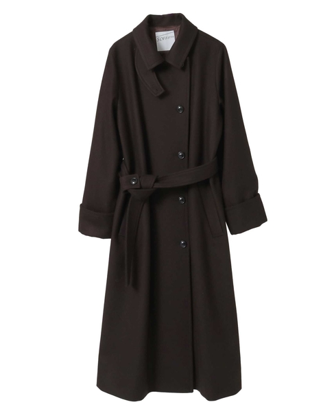 【定番】圧縮メルトンスタンドカラーコート 詳細画像 ダークブラウン 12