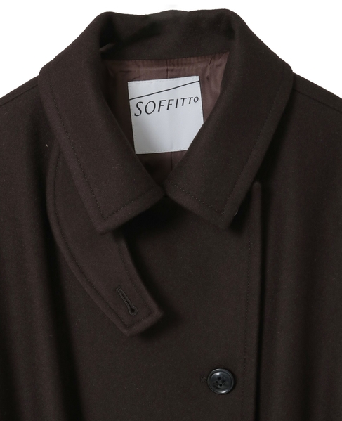 【定番】圧縮メルトンスタンドカラーコート 詳細画像 ダークブラウン 13