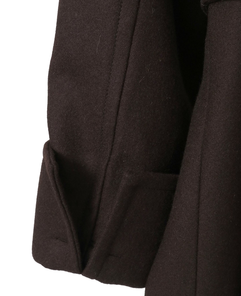 【定番】圧縮メルトンスタンドカラーコート 詳細画像 ダークブラウン 15