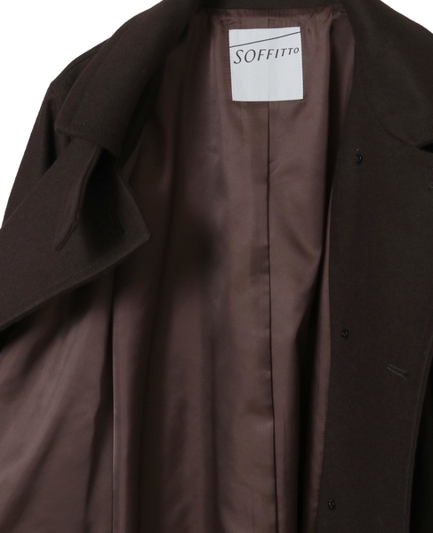 【定番】圧縮メルトンスタンドカラーコート 詳細画像 ダークブラウン 18